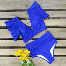 Load image into Gallery viewer, Sporlike Women Ruffle High Waist Swimsuit
