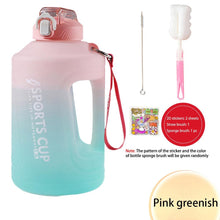 Load image into Gallery viewer, Sport 2l Water Bottle Reminder Plastic Straw Water Bottle Fitness Big Bottles 1500ML / 2300ML / 3800ML 2 liter  Sports Drinking Bottle Reusable Easy Clean Sealing Water Bottle with Lanyard for Hiking
