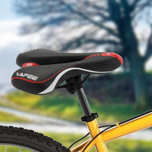 将图片加载到图库查看器，Sport Bicycle Saddle Soft Shock Absorbing Hollow Bike Cushion Road Cycling Sponge Comfortable Bicycle Seat Most Comfortable Bicycle Saddle Shock Absorber Waterproof Suitable For Fitness Outdoor Wide Soft Padded Bike Saddle
