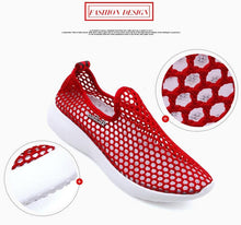 将图片加载到图库查看器，Sport Mesh Breathable Women Shoes Fashion Sports Soft Comfortable Women Shoes Fashion Slip-On Sports Shoes Soft Sole Breathable Comfortable Running Walking Shoes
