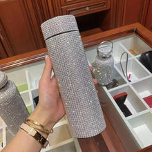 将图片加载到图库查看器，Sport Sterlling Creative Diamond Thermos Bottle Water Bottle Stainless Steel Smart Temperature Display Vacuum Flask Mug Gift for Men Women

