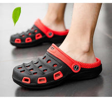 将图片加载到图库查看器，Sport Summer Flip Flop Slipper Mans Summer Sandals Working Gym Non Slip Water Shoes With Adjustable Strap Lightweight Slip On Leather Clogs
