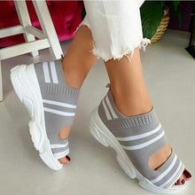 将图片加载到图库查看器，Sport Women's Comfortable Footwear Summer Platform Sandals Shoes Female Slip On Peep Toe Knitted Footwear Summer Sandals Women Shoes Female Slip On Elegant Sneakers
