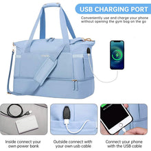 将图片加载到图库查看器，Sports Travel Duffel Bag with USB Charging Port
