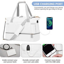 将图片加载到图库查看器，Sports Travel Duffel Bag with USB Charging Port
