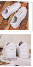 将图片加载到图库查看器，Spring Fashion Breathble Women Sneakers Leather Platform Shoes Women Lace Up Casual Shoes White Fashion Sneakers White PU Leather Platform Sneaker For Women Lace Up Walking Sneakers
