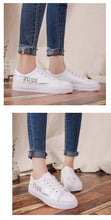 将图片加载到图库查看器，Spring Fashion Breathble Women Sneakers Leather Platform Shoes Women Lace Up Casual Shoes White Fashion Sneakers White PU Leather Platform Sneaker For Women Lace Up Walking Sneakers
