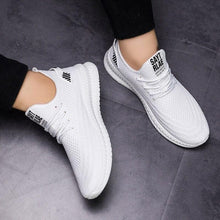 Load image into Gallery viewer, Spring New Men Sneakers White Fashion Flat Casual Mesh Breathable Walking Sneakers Lightweight Running Trainers Mesh Comfortable Sport Fashion Lace Up Mens Sneakers
