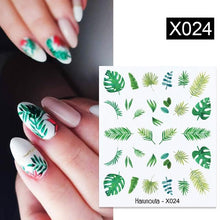 将图片加载到图库查看器，Spring Simple Green Theme Water Decal Sticker Flower Leaf Tree Summer Slider For Manicuring Nail Art Watermarks Art Decoration Manicure Tools Nail Watermark Decals iridescent Decoration Nail Self-Adhesive Decals Nail Stickers Water Transfer Fresh Nail
