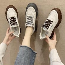 Load image into Gallery viewer, Spring Summer Lace-up White Women Flat Leather Shoes White Board Casual Shoes Women Sneakers Casual Everyday Walking Fashionable Shoes
