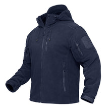 Load image into Gallery viewer, Spring Winter Fleece Jacket With Hood Mens Tactical Waterproof Fleece Jacket Hooded Jacket Mountain Windproof Ski Jackets Windbreaker Winter Warm Snow Coat Outdoor Windproof  Soft Work Lightweight Jacket

