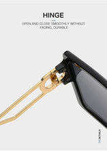 将图片加载到图库查看器，Square Oversized Sunglasses for Women Men Flat Top Fashion Shades Big Frame Sunglasses For Women With Hollow Glasses &amp; New Legs Fashionable Sunglasses For Men &amp; Women
