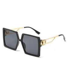 将图片加载到图库查看器，Square Oversized Sunglasses for Women Men Flat Top Fashion Shades Big Frame Sunglasses For Women With Hollow Glasses &amp; New Legs Fashionable Sunglasses For Men &amp; Women
