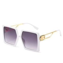 将图片加载到图库查看器，Square Oversized Sunglasses for Women Men Flat Top Fashion Shades Big Frame Sunglasses For Women With Hollow Glasses &amp; New Legs Fashionable Sunglasses For Men &amp; Women
