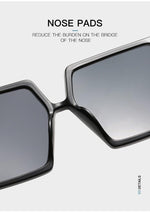 将图片加载到图库查看器，Square Oversized Sunglasses for Women Men Flat Top Fashion Shades Big Frame Sunglasses For Women With Hollow Glasses &amp; New Legs Fashionable Sunglasses For Men &amp; Women
