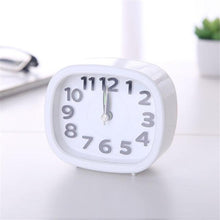 Load image into Gallery viewer, Square Round Small Alarm Clock Snooze Silent Sweeping Wake Up Table Clock Travel Alarm Clock Analog Small Simple Battery Operated Clock Non Ticking Alarm Clock Snooze Light Functions Bedside Table Clock  Battery Powered Compact Portable Travel Alarm Clock
