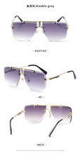 将图片加载到图库查看器，Square Sunglasses for Men Classic Oversized Sun Glasses Men And Women New Fashionable Street Snap Style New Frameless Sunglasses New Popular Square Shape Sunglasses For Men &amp; Women
