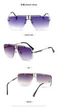 将图片加载到图库查看器，Square Sunglasses for Men Classic Oversized Sun Glasses Men And Women New Fashionable Street Snap Style New Frameless Sunglasses New Popular Square Shape Sunglasses For Men &amp; Women
