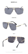 将图片加载到图库查看器，Square Sunglasses for Men Classic Oversized Sun Glasses Men And Women New Fashionable Street Snap Style New Frameless Sunglasses New Popular Square Shape Sunglasses For Men &amp; Women

