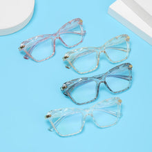 Load image into Gallery viewer, Square Women Reading Glasses Frame Crystal Multi-section  Optical Computer Glasses Square Design Reading Glasses For Women Light Blocking Computer Reader Glasses For Men And Women
