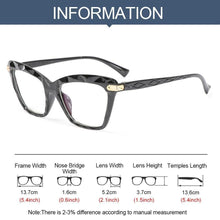 Load image into Gallery viewer, Square Women Reading Glasses Frame Crystal Multi-section  Optical Computer Glasses Square Design Reading Glasses For Women Light Blocking Computer Reader Glasses For Men And Women
