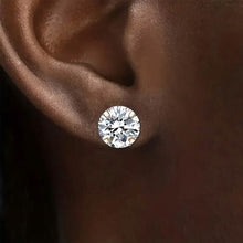 Load image into Gallery viewer, Stainless Steel 18K Gold Four-Claw Twisted Ball Zirconia Earrings
