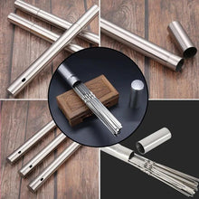 Load image into Gallery viewer, Stainless Steel Barbeque Skewer Storage Tube Reusable Grill Sticks Flat BBQ Fork BBQ Utensil Kitchen Outdoor Camping Accessories Kebab Skewers with Portable Metal Storage Tube Reusable for Grilling Barbecue Kitchen Party and Outdoor Cooking
