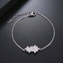 Load image into Gallery viewer, Stainless Steel Bracelet For Women Gold And Silver Color Puzzle Gold Plated Dainty Link Paperclip Bracelets Adjustable Layered Metal Link Bracelet For Women Bangle Bracelet Puzzle Best Friends Gift
