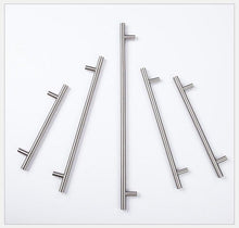 Load image into Gallery viewer, Stainless Steel Cabinet Handles Diameter 10mm Kitchen Door T Bar Straight Handle Pull Knobs Furniture Hardware European Bar Style Cabinet Pull
