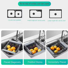 将图片加载到图库查看器，Stainless Steel Frame Drain Basket Telescopic Sink Frame
