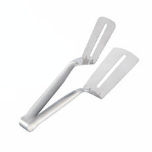 Load image into Gallery viewer, Stainless Steel Frying Shovel Clip Multifunctional Steak BBQ Tongs Pancake Fried Pizza Steak Fish Spatula Bread Kitchen Tool Stainless Steel Cooking Tongs Multifunctional Kitchen Tongs for Making Salads and Flipping Steak Clamps
