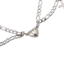 Load image into Gallery viewer, Stainless Steel Heart Shaped Magnet Attraction Bracelet For Couples Paired Bracelets Magnetic Heart Bracelet For Couples Mutual Attraction Cuban Chain Elegant Bracelet Couple Bracelets
