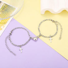 Load image into Gallery viewer, Stainless Steel Heart Shaped Magnet Attraction Bracelet For Couples Paired Bracelets Magnetic Heart Bracelet For Couples Mutual Attraction Cuban Chain Elegant Bracelet Couple Bracelets
