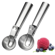 Load image into Gallery viewer, Stainless Steel Ice Cream Scooper, A Good Metal Scoop Tools For Kitchen, For Making Meatball/Melon Ball/Watermelon/Fruits, Measuring Spoon Cup for Cooking Baking
