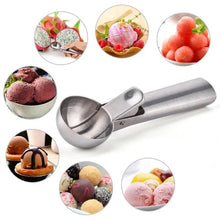 Load image into Gallery viewer, Stainless Steel Ice Cream Scooper, A Good Metal Scoop Tools For Kitchen, For Making Meatball/Melon Ball/Watermelon/Fruits, Measuring Spoon Cup for Cooking Baking
