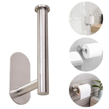 Load image into Gallery viewer, Stainless Steel Nail-free Wall Mounted Toilet Paper Holder Kitchen Tissue Paper Holder Toilet Roll Dispenser For Bathroom Toilet Paper Holder Toilet Paper roll Holder Self Adhesive+Super Glue  Stainless Steel No Drilling For Bathroom Bedroom Kitchen

