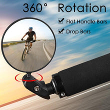Load image into Gallery viewer, Stainless Steel Rotatable Bicycle Rearview Mirror Bike Rear View Mirror Cycling HandleBar Mirrors Rotating Adjustable HD Safety Convex Mirror With Wide Filed Of View For Mountain Bike
