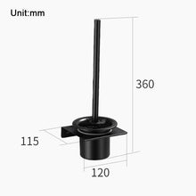 Load image into Gallery viewer, Stainless Steel Toilet Brush Holder Black Wall Mounted Toilet Bowl Brush Holder For Bathroom Cleaning Kit
