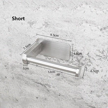 将图片加载到图库查看器，Stainless Steel Wall Toilet Paper Roll Holder Black Silver Self Adhesive Toilet Paper Holder for Bathroom Stick Wall Towel Rack
