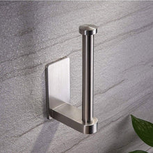 将图片加载到图库查看器，Stainless Steel Wall Toilet Paper Roll Holder Black Silver Self Adhesive Toilet Paper Holder for Bathroom Stick Wall Towel Rack
