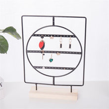将图片加载到图库查看器，Stand Jewelry Display Organizer Earrings Pendants Bracelets Jewelry Holder With Wooden Base Earrings Storage Rack Metal Jewelry Storage Stand Necklace Rack Ornaments Display Stand Shopping Earring Stand
