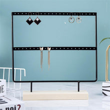 将图片加载到图库查看器，Stand Jewelry Display Organizer Earrings Pendants Bracelets Jewelry Holder With Wooden Base Earrings Storage Rack Metal Jewelry Storage Stand Necklace Rack Ornaments Display Stand Shopping Earring Stand
