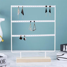 将图片加载到图库查看器，Stand Jewelry Display Organizer Earrings Pendants Bracelets Jewelry Holder With Wooden Base Earrings Storage Rack Metal Jewelry Storage Stand Necklace Rack Ornaments Display Stand Shopping Earring Stand
