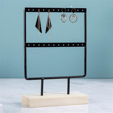 将图片加载到图库查看器，Stand Jewelry Display Organizer Earrings Pendants Bracelets Jewelry Holder With Wooden Base Earrings Storage Rack Metal Jewelry Storage Stand Necklace Rack Ornaments Display Stand Shopping Earring Stand
