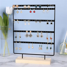 将图片加载到图库查看器，Stand Jewelry Display Organizer Earrings Pendants Bracelets Jewelry Holder With Wooden Base Earrings Storage Rack Metal Jewelry Storage Stand Necklace Rack Ornaments Display Stand Shopping Earring Stand
