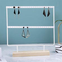 将图片加载到图库查看器，Stand Jewelry Display Organizer Earrings Pendants Bracelets Jewelry Holder With Wooden Base Earrings Storage Rack Metal Jewelry Storage Stand Necklace Rack Ornaments Display Stand Shopping Earring Stand
