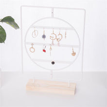将图片加载到图库查看器，Stand Jewelry Display Organizer Earrings Pendants Bracelets Jewelry Holder With Wooden Base Earrings Storage Rack Metal Jewelry Storage Stand Necklace Rack Ornaments Display Stand Shopping Earring Stand
