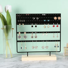 将图片加载到图库查看器，Stand Jewelry Display Organizer Earrings Pendants Bracelets Jewelry Holder With Wooden Base Earrings Storage Rack Metal Jewelry Storage Stand Necklace Rack Ornaments Display Stand Shopping Earring Stand
