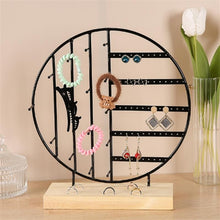 将图片加载到图库查看器，Stand Jewelry Display Organizer Earrings Pendants Bracelets Jewelry Holder With Wooden Base Earrings Storage Rack Metal Jewelry Storage Stand Necklace Rack Ornaments Display Stand Shopping Earring Stand
