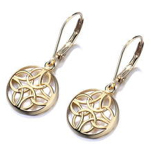 将图片加载到图库查看器，Sterling Silver Lever-Back Celtic Earrings
